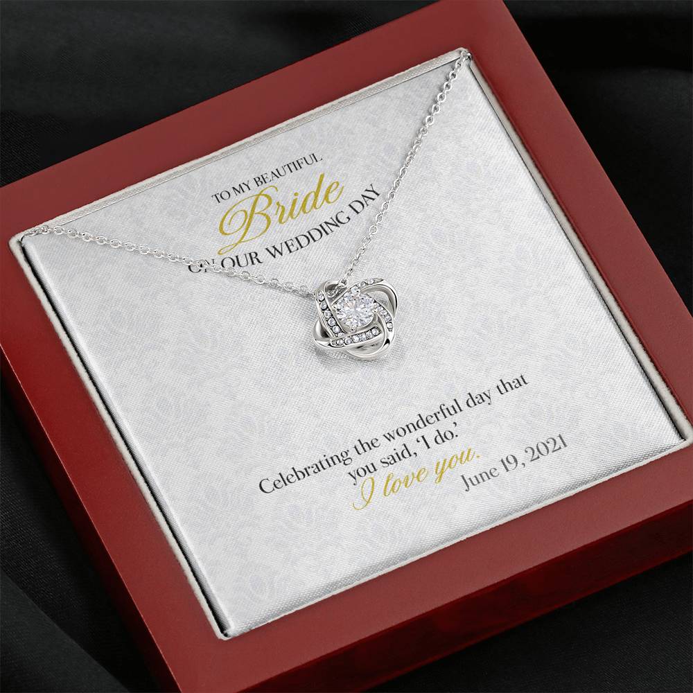 Gift Message necklace for Bride from Groom