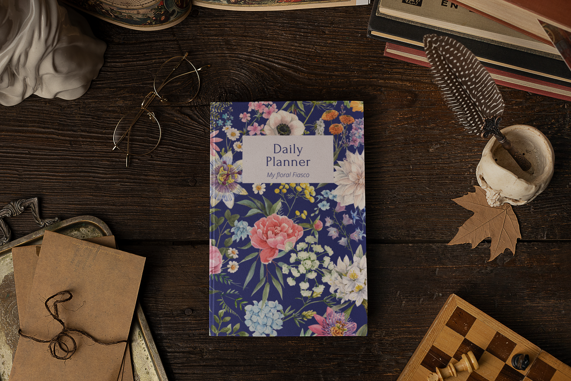 My Floral Fiasco Daily Planner - Midnight blue