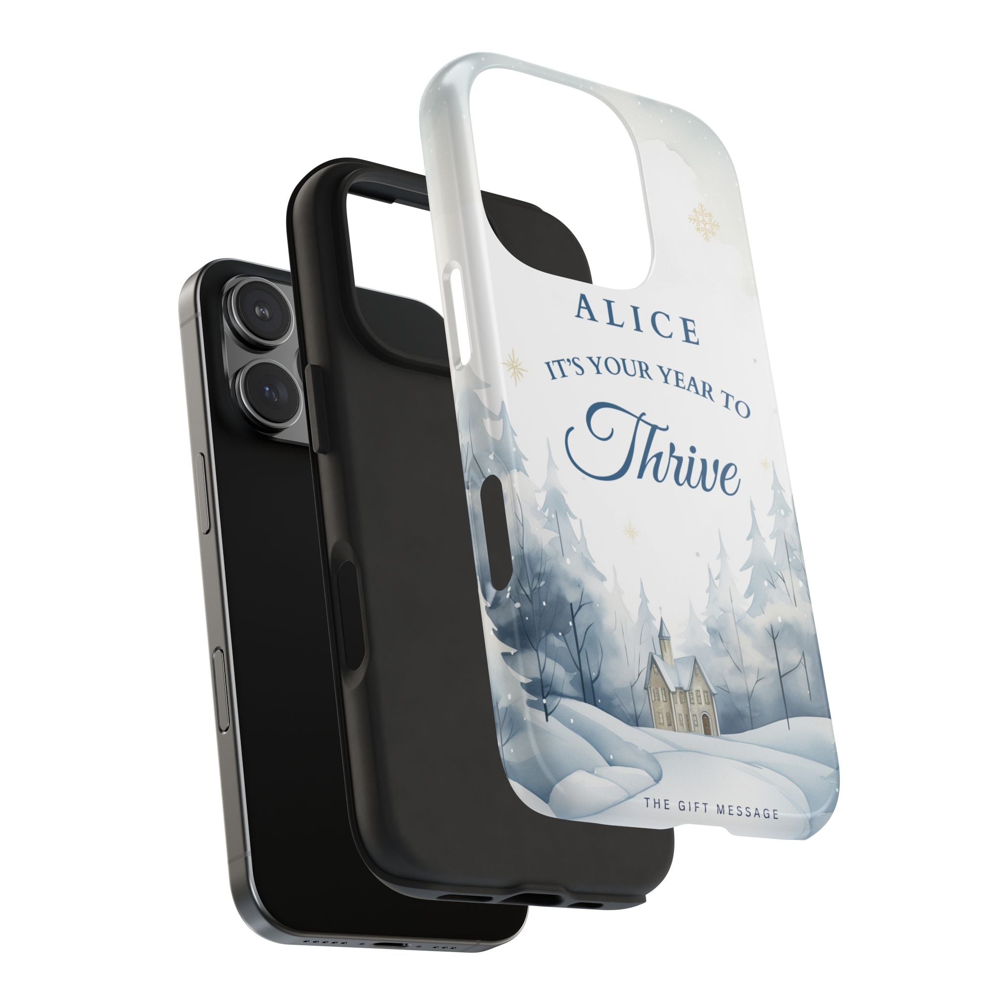 Thrive Snowy Scene Personalized Phone Case