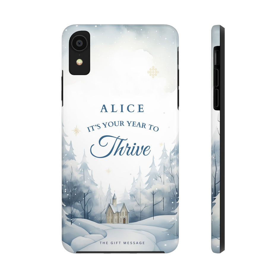 Thrive Snowy Scene Personalized Phone Case