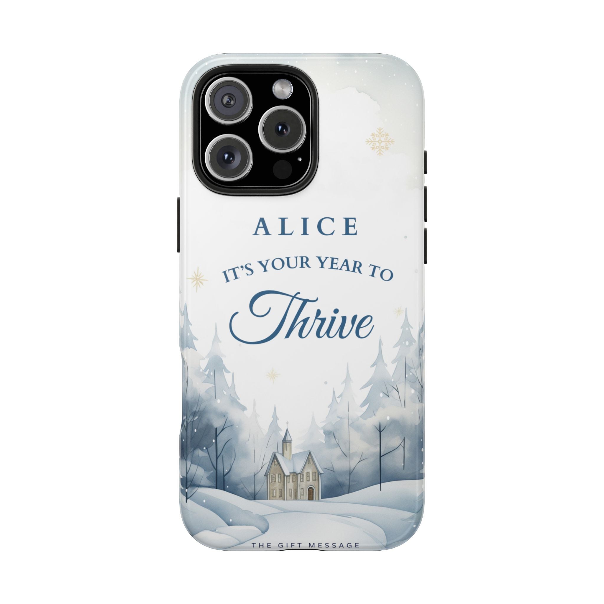 Thrive Snowy Scene Personalized Phone Case