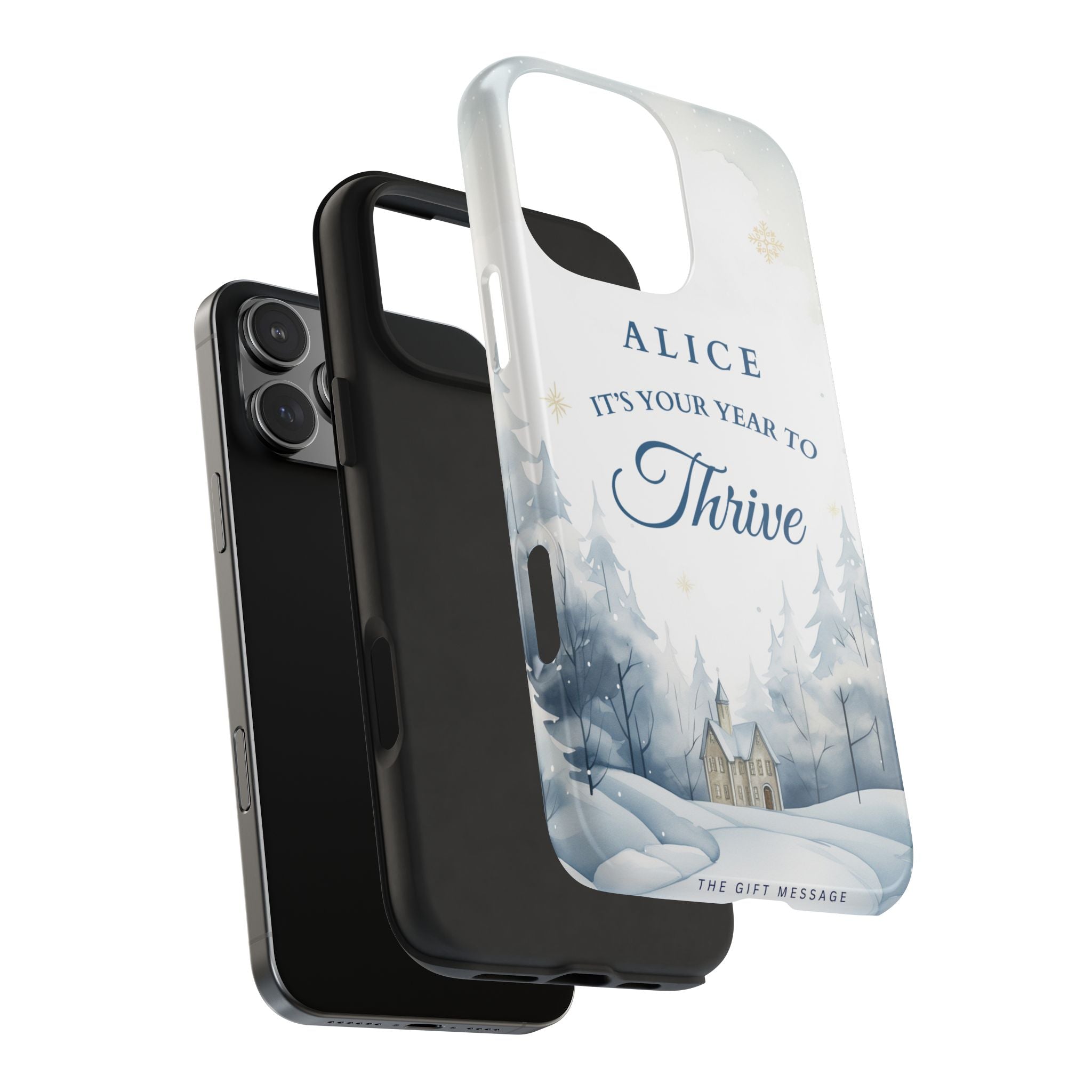 Thrive Snowy Scene Personalized Phone Case