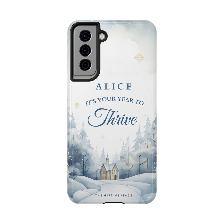 Thrive Snowy Scene Personalized Phone Case