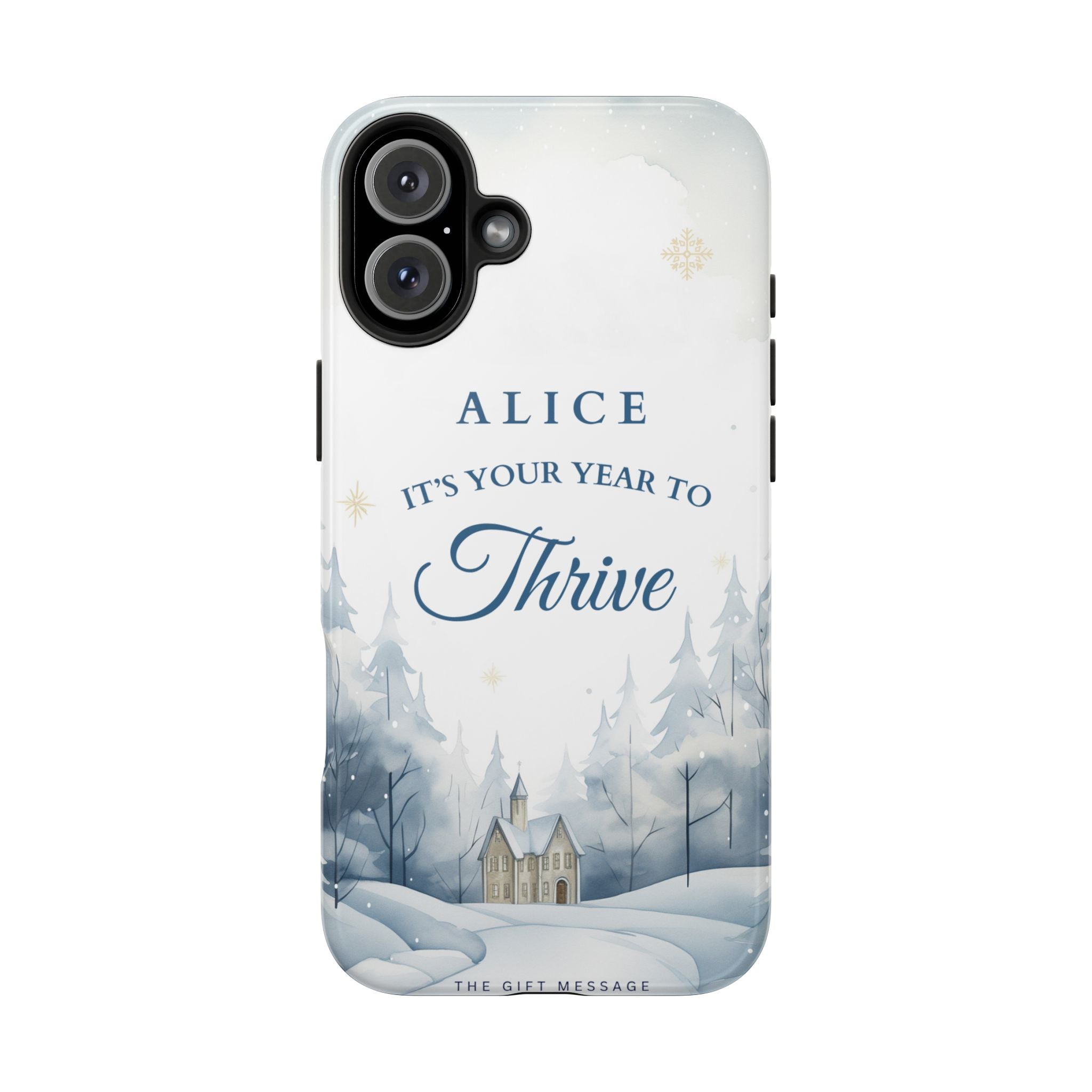 Thrive Snowy Scene Personalized Phone Case