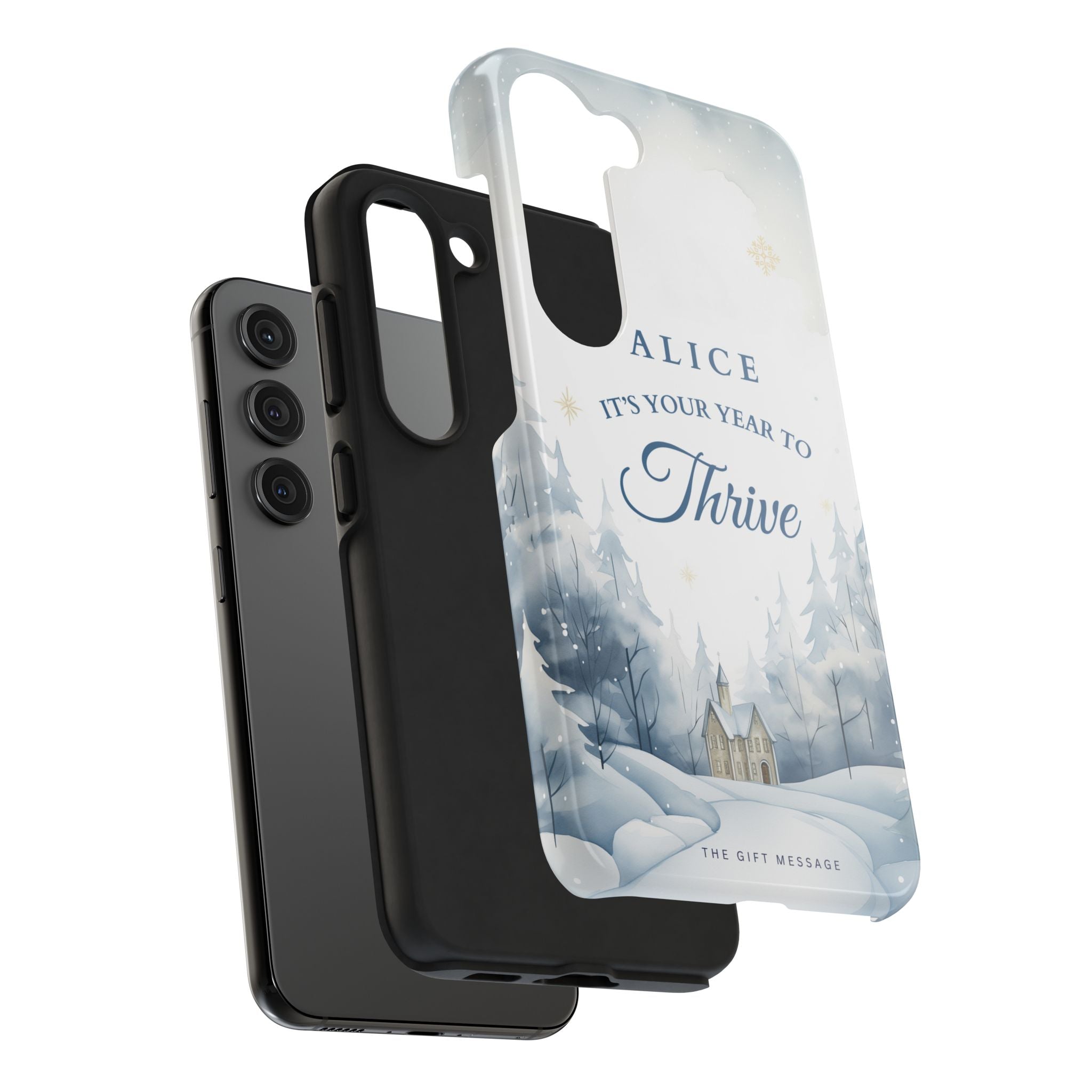 Thrive Snowy Scene Personalized Phone Case