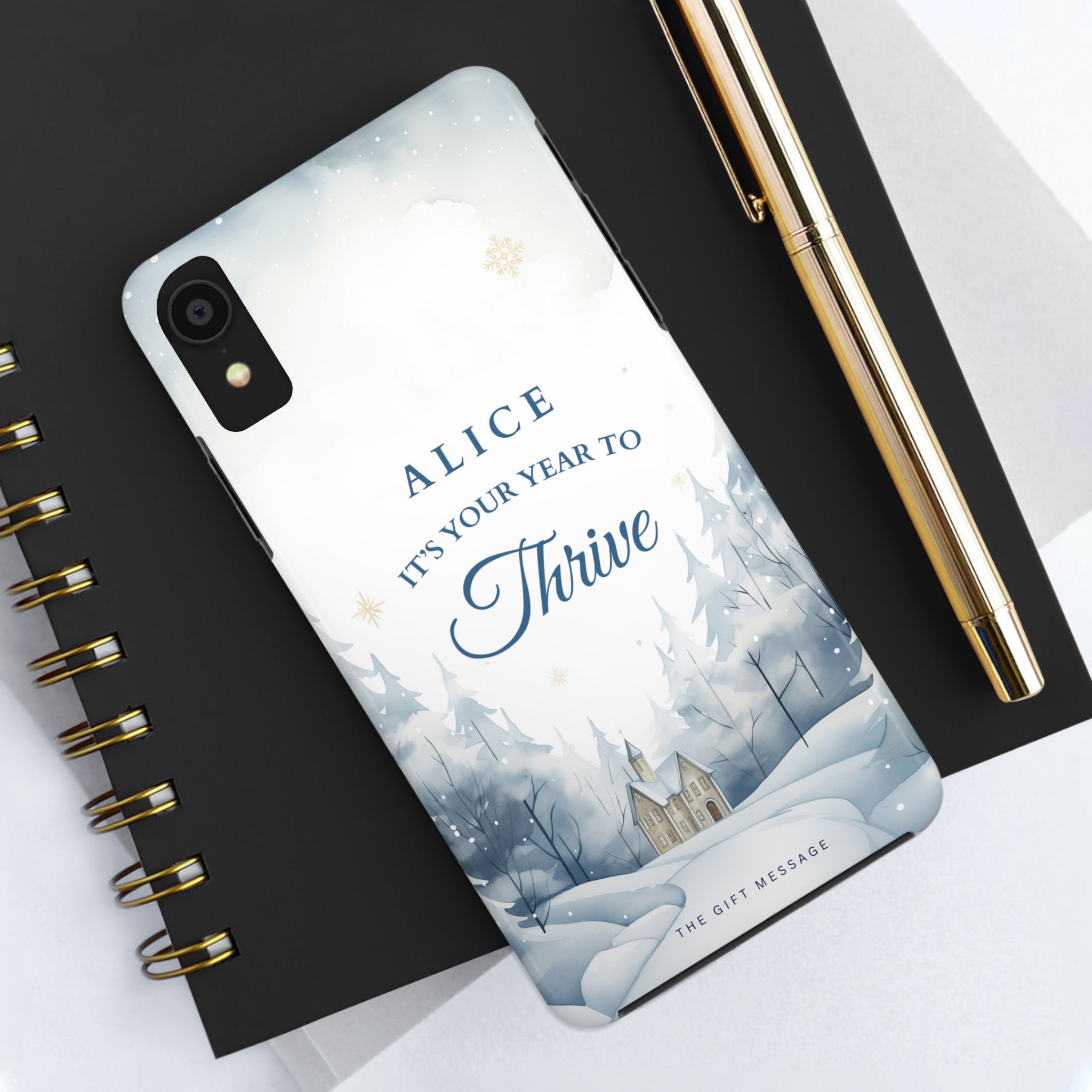 Thrive Snowy Scene Personalized Phone Case