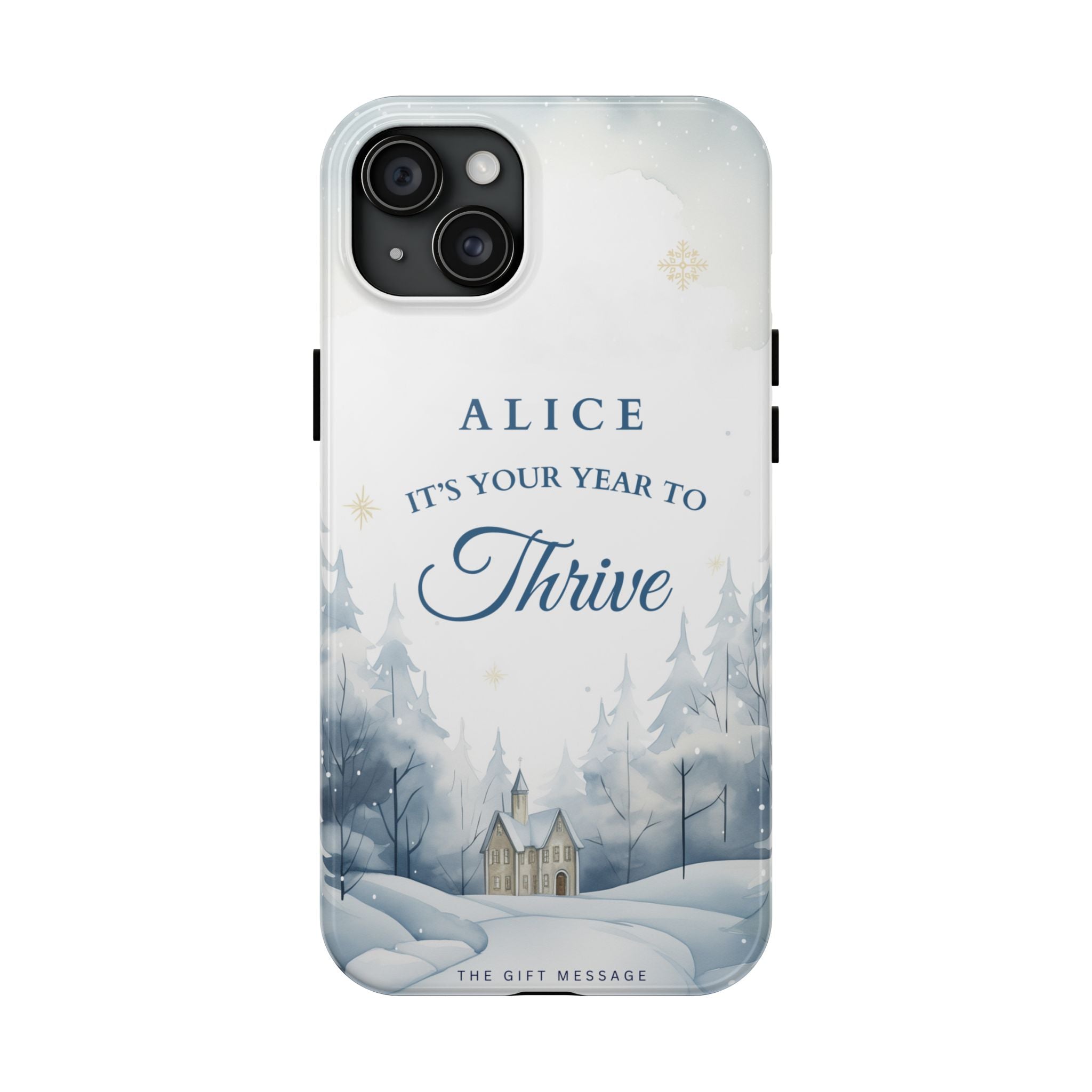 Thrive Snowy Scene Personalized Phone Case