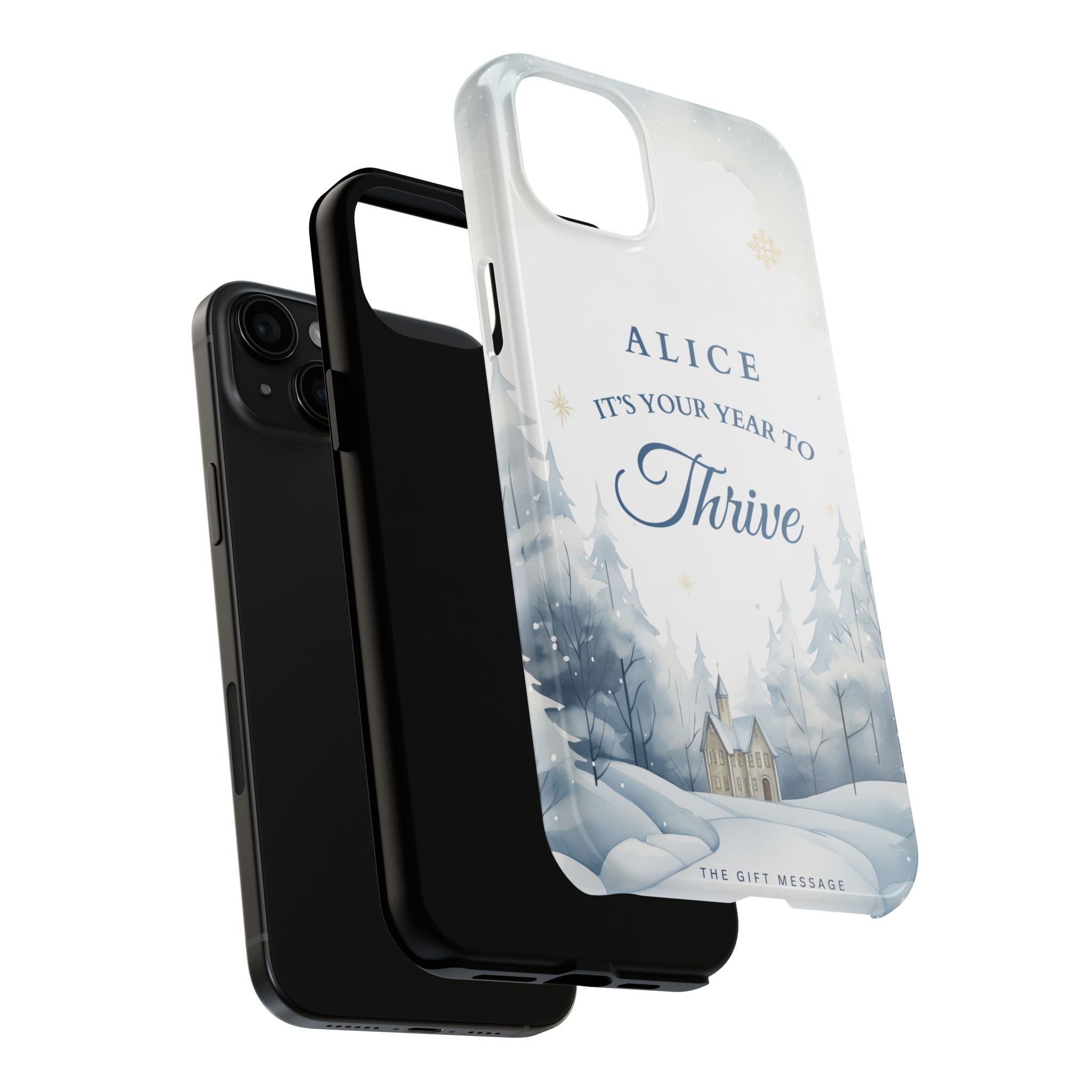 Thrive Snowy Scene Personalized Phone Case