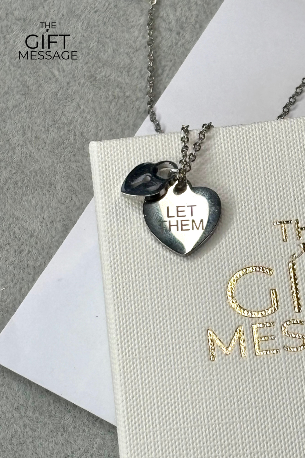 Let them - Heart and lock pendant - Stainless Steel
