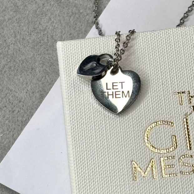 Let them - Heart and lock pendant - Stainless Steel