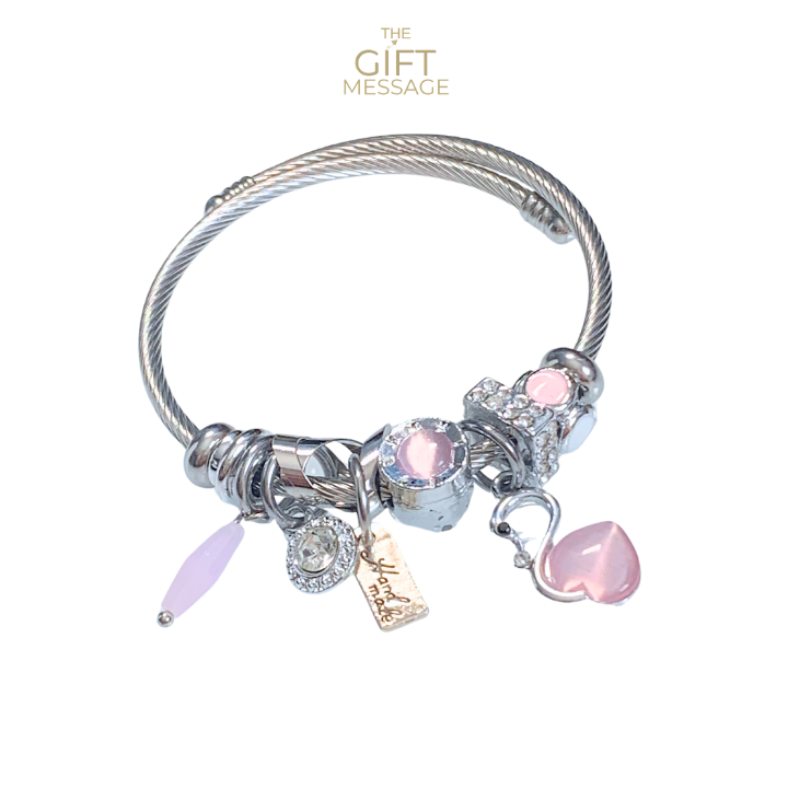 Pink Paris Charm Bracelet