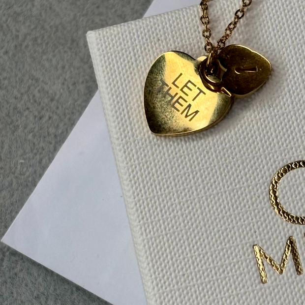 Let them - Heart and lock pendant - Stainless Steel