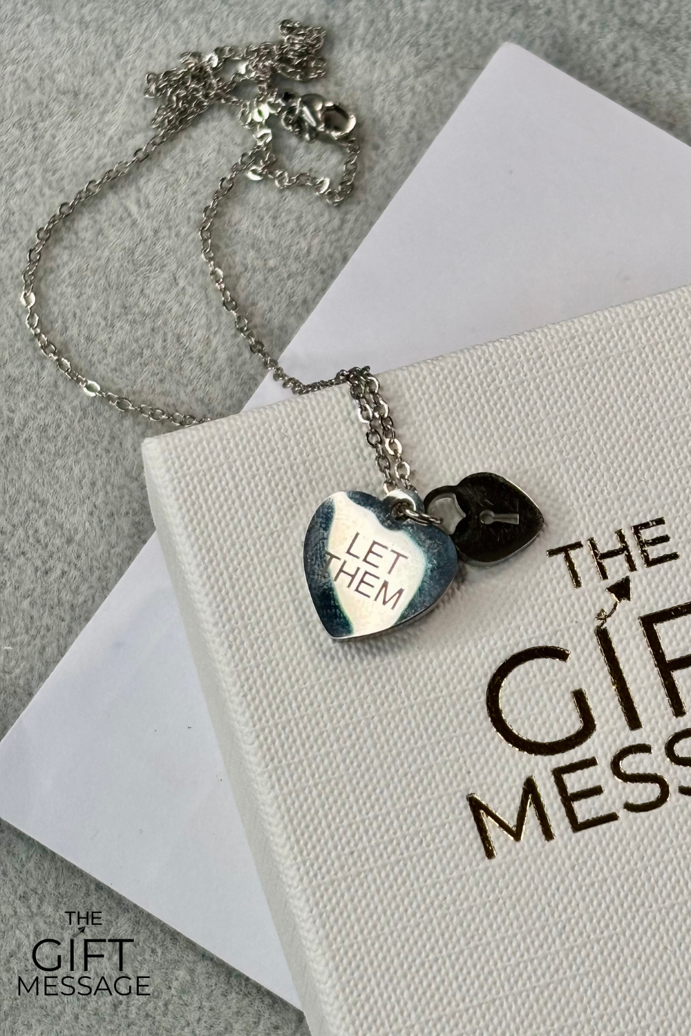 Let them - Heart and lock pendant - Stainless Steel