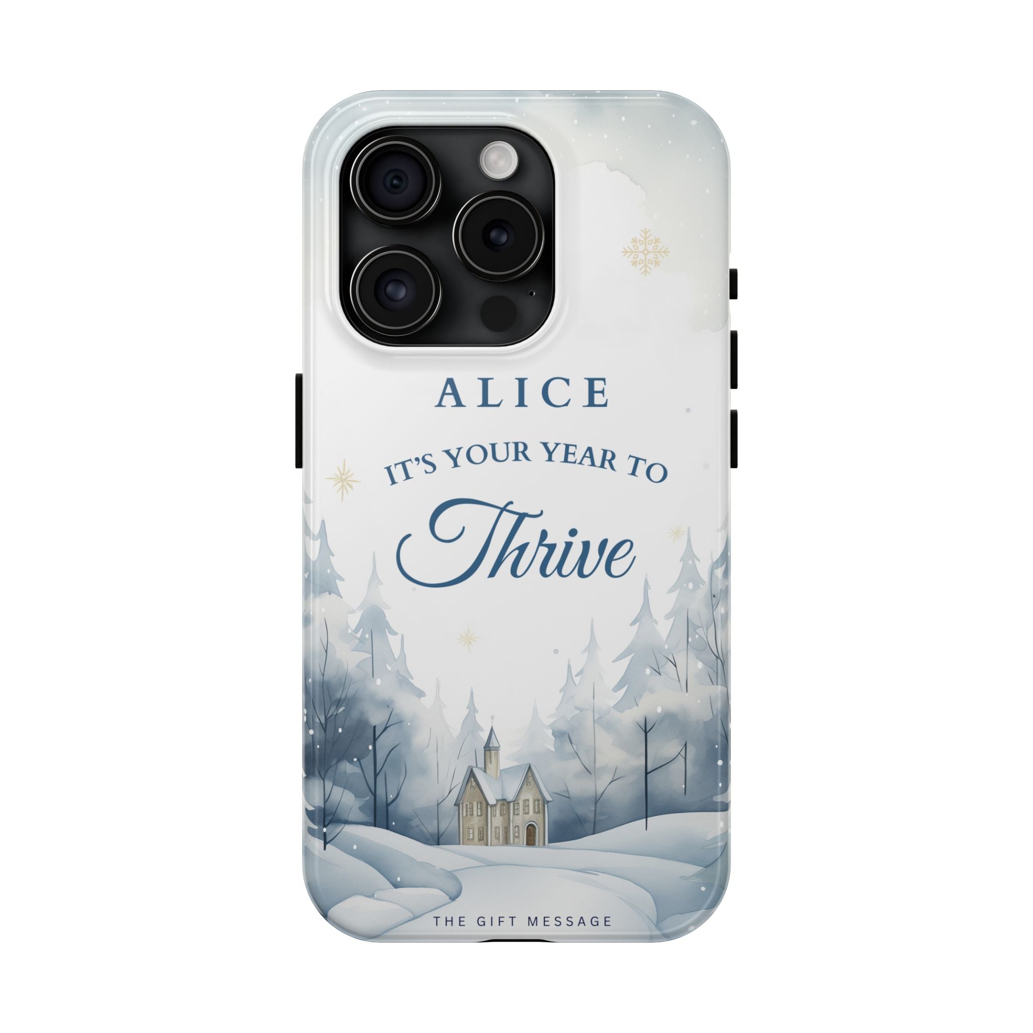 Thrive Snowy Scene Personalized Phone Case