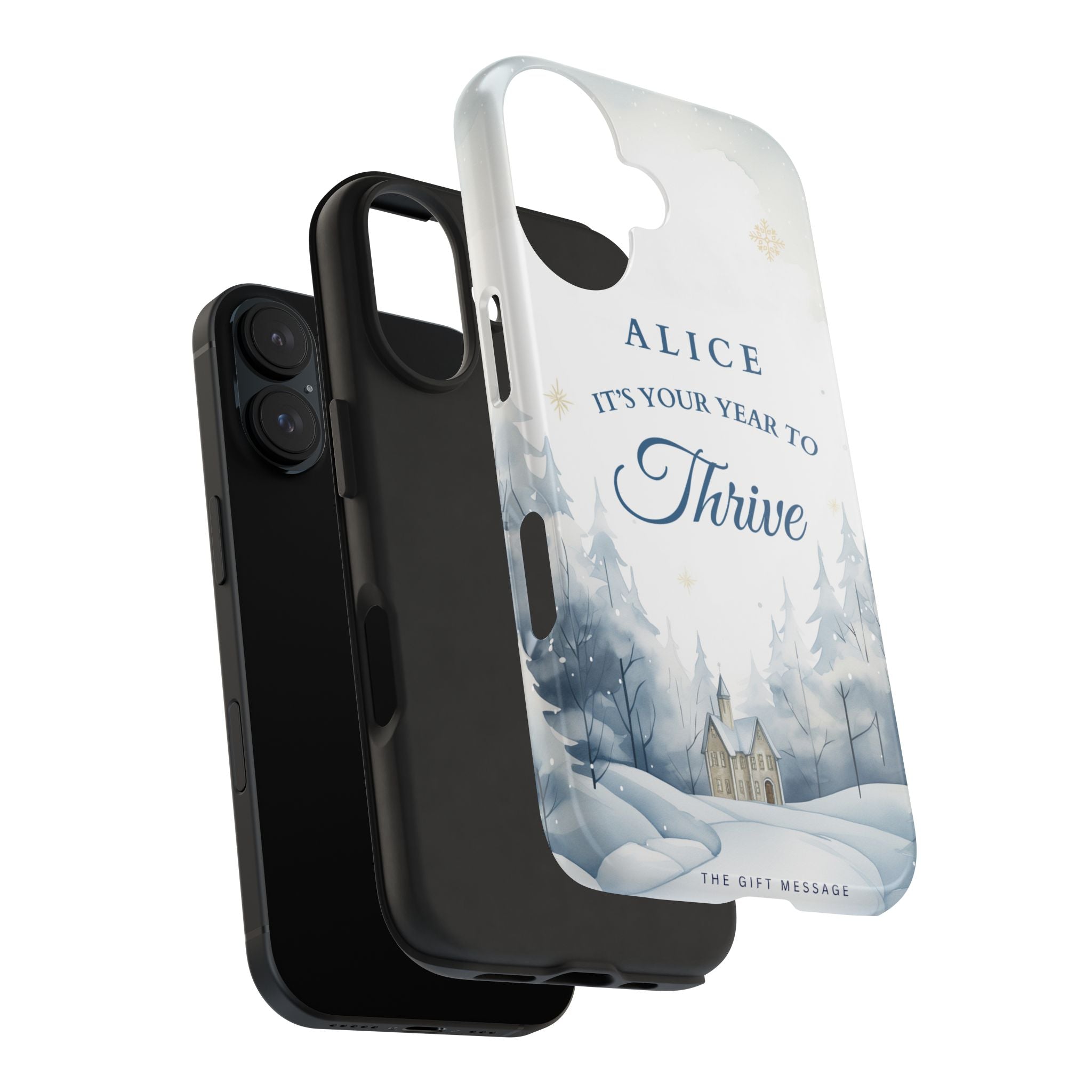 Thrive Snowy Scene Personalized Phone Case