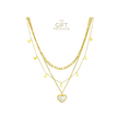 Pearl - Triple layer, love heart necklace