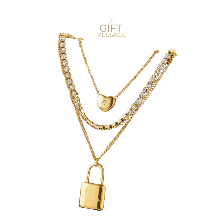 Riri - Triple Layer Tennis Charm Necklace