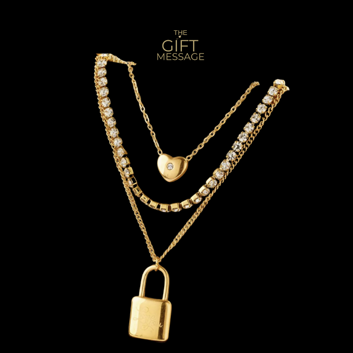 Riri - Triple Layer Tennis Charm Necklace