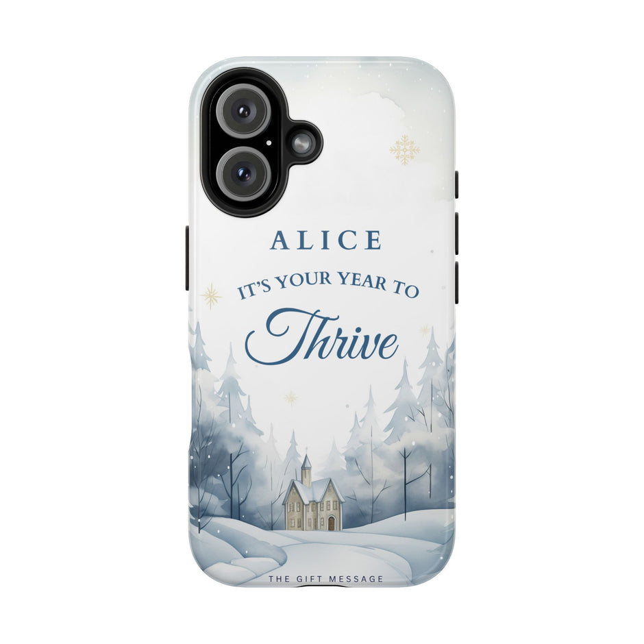 Thrive Snowy Scene Personalized Phone Case