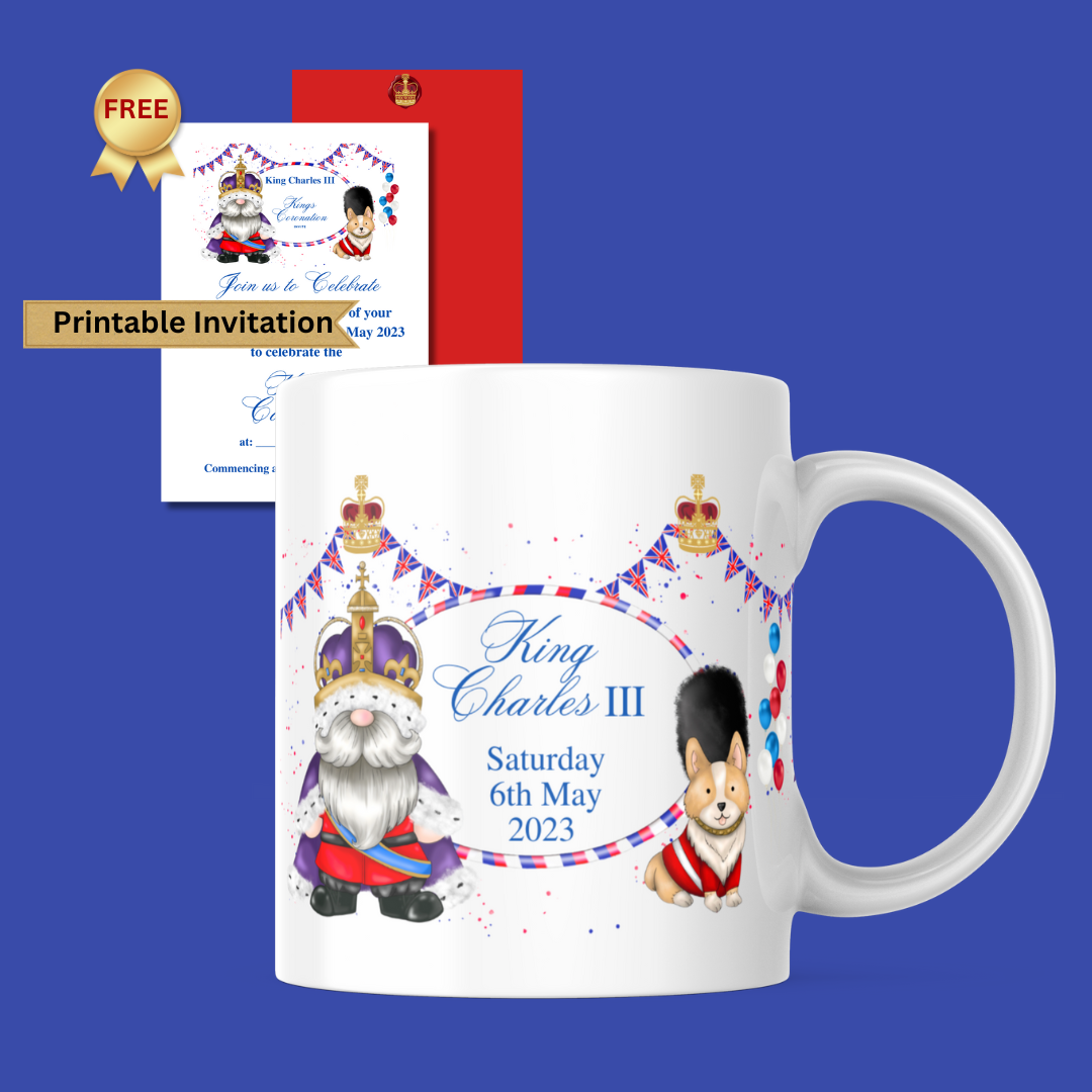 Gonk King Coronation Mug and FREE Printable Invitation