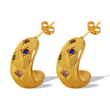 Load image into Gallery viewer, Tia Celestial Huggie Earrings
