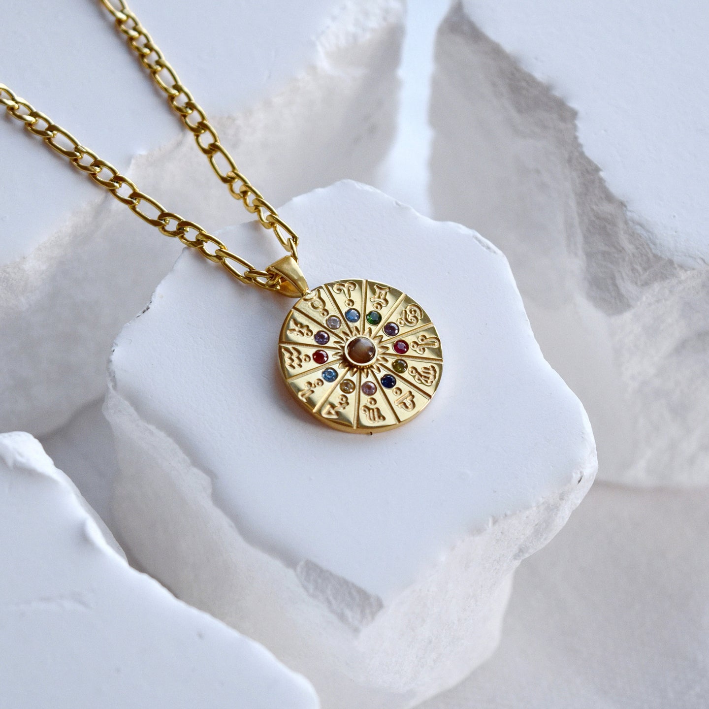 Astrolune Zodiac Wheel Necklace