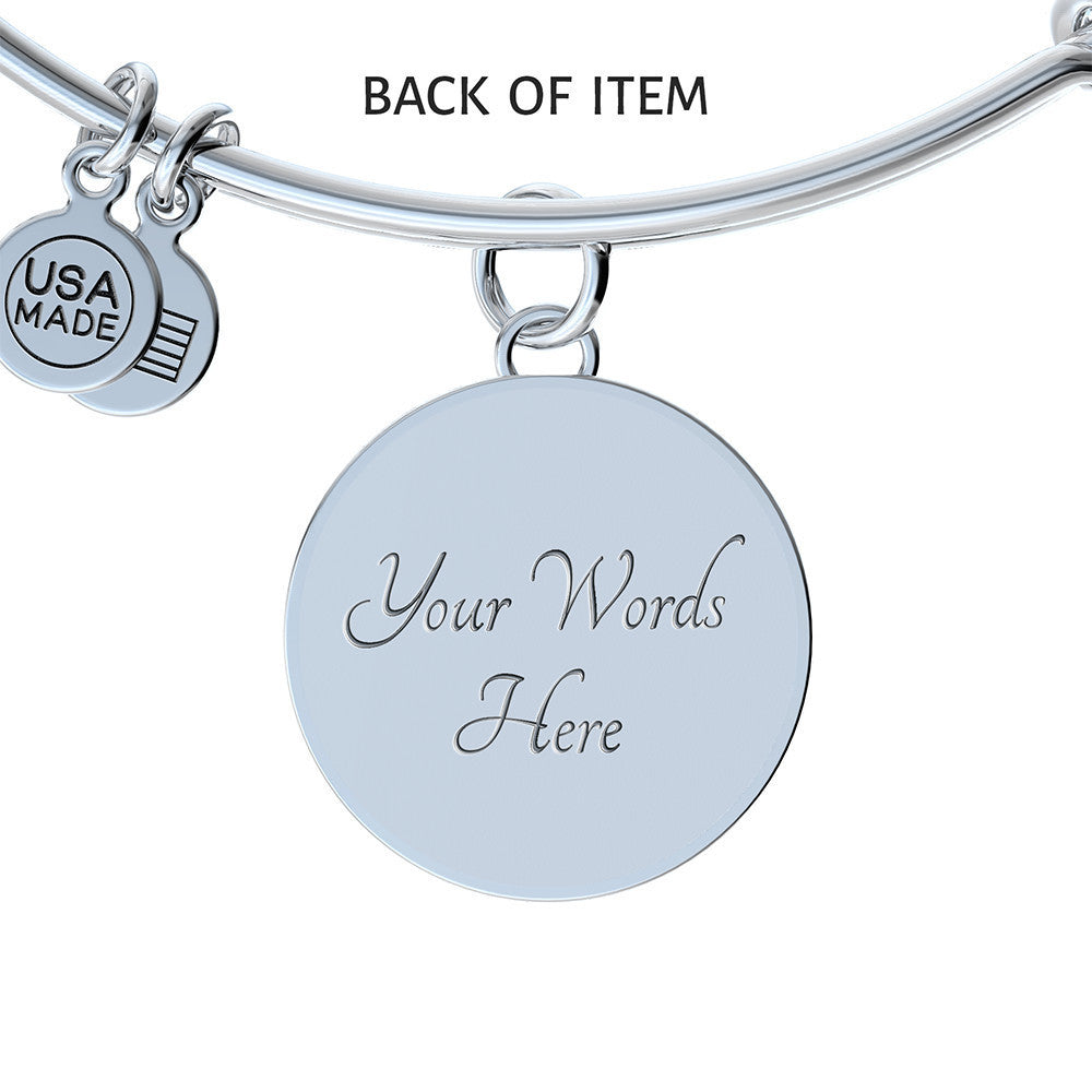 Manifest Success Affirmation Bangle with your Custom Engraved back message