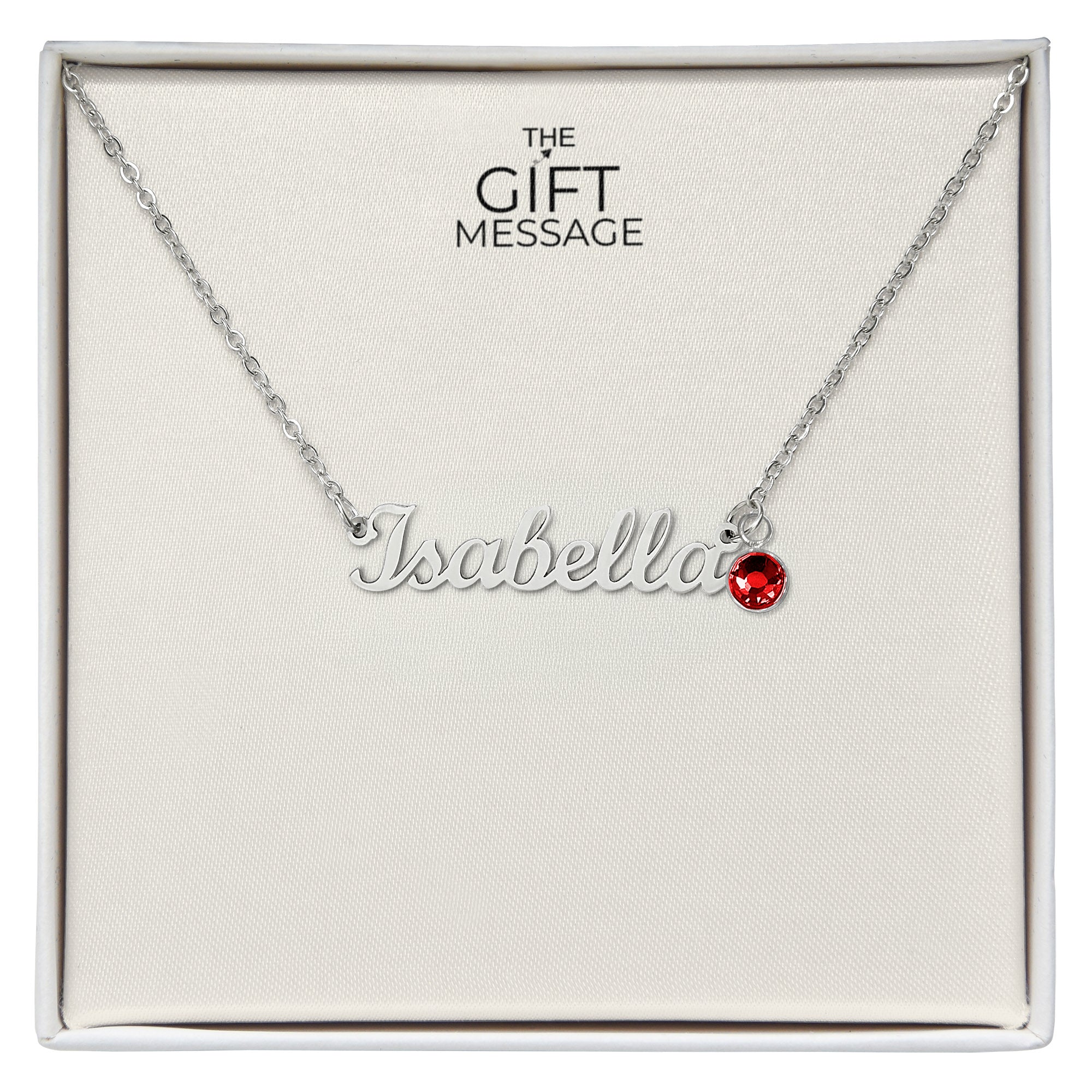 Custom Name Necklace with Birthstone Charm – Personalised Gift for Her