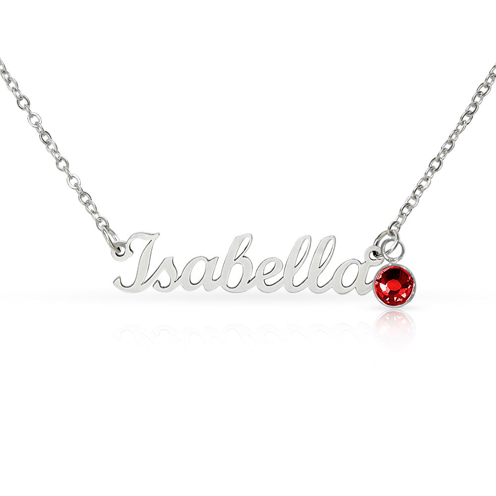 Custom Name Necklace with Birthstone Charm – Personalised Gift for Her