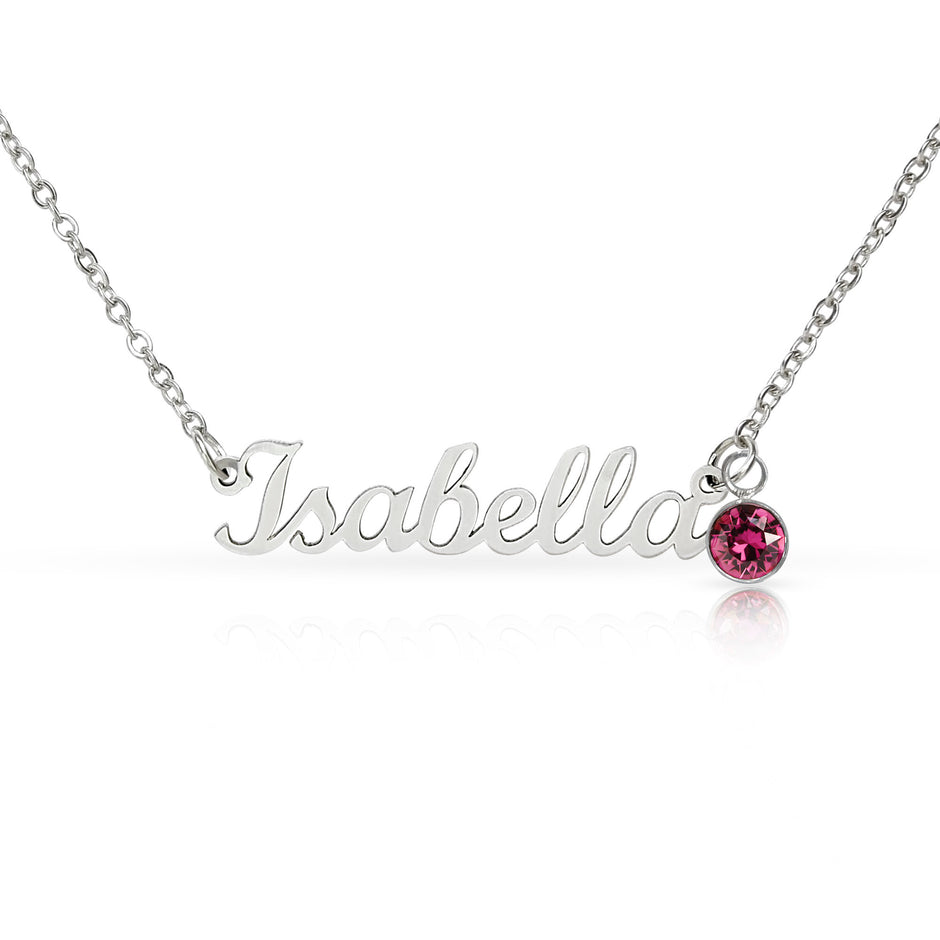 Custom Name Necklace with Birthstone Charm – Personalised Gift for Her