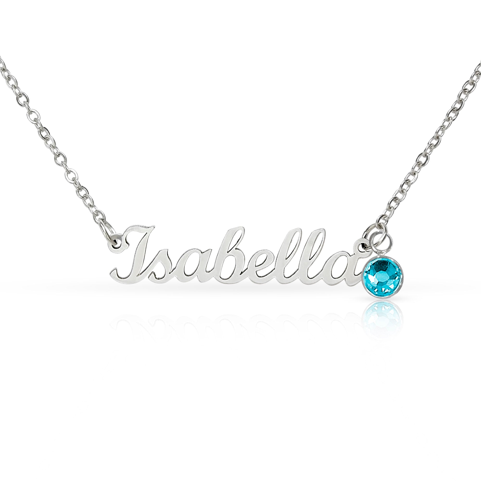 Custom Name Necklace with Birthstone Charm – Personalised Gift for Her