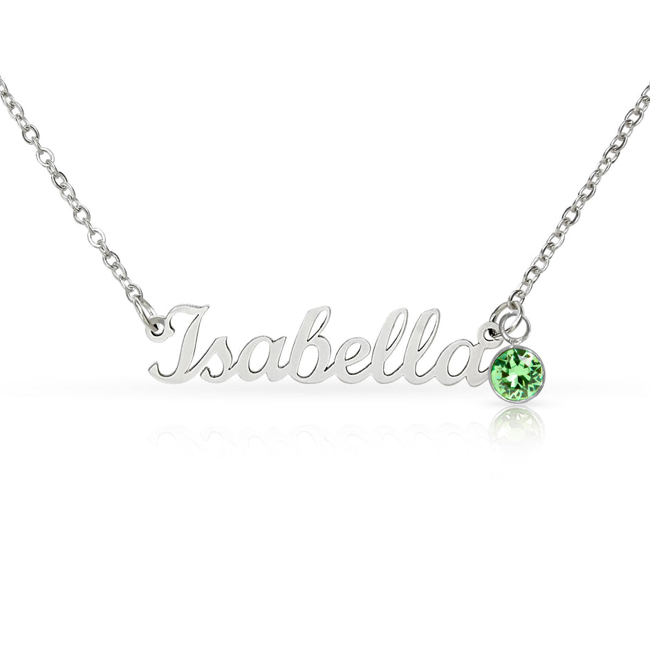 Custom Name Necklace with Birthstone Charm – Personalised Gift for Her