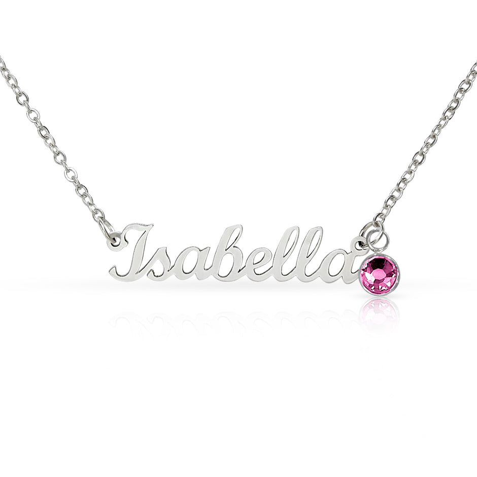 Custom Name Necklace with Birthstone Charm – Personalised Gift for Her