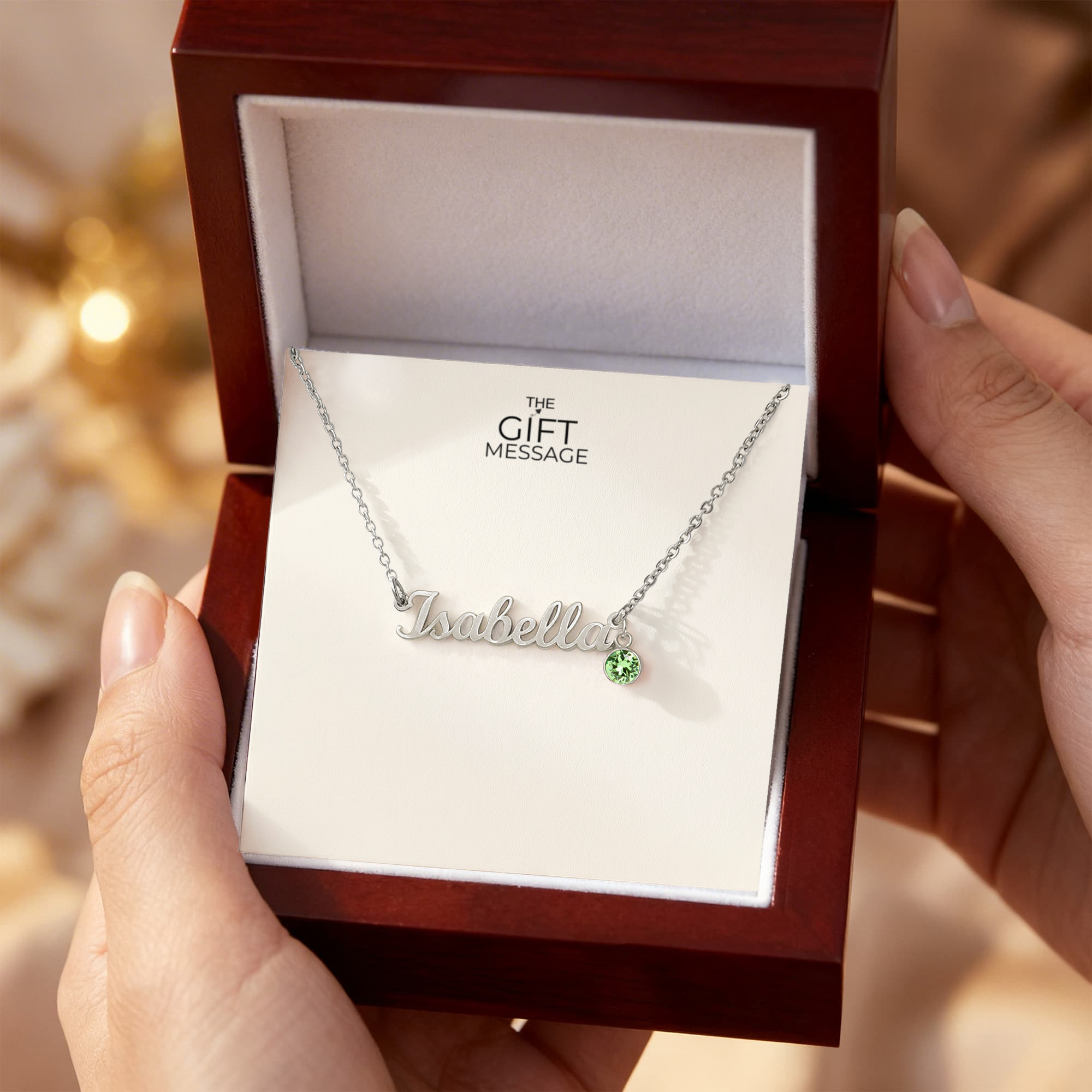 Custom Name Necklace with Birthstone Charm – Personalised Gift for Her