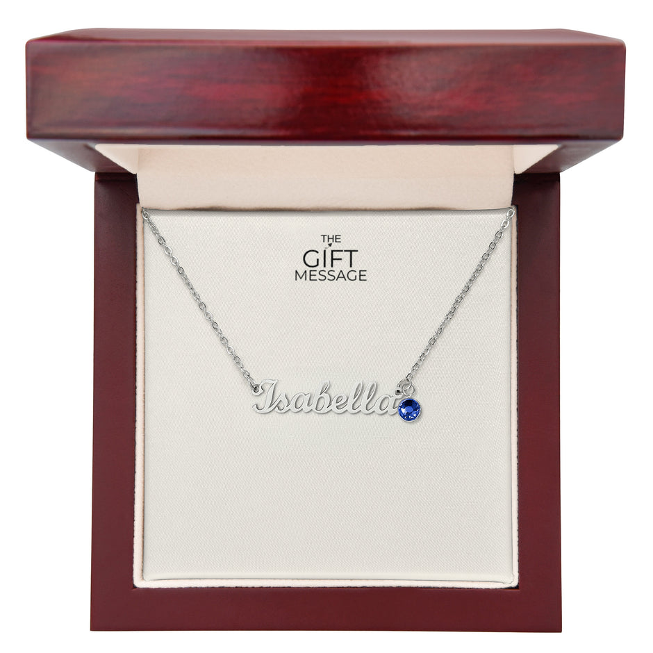 Custom Name Necklace with Birthstone Charm – Personalised Gift for Her