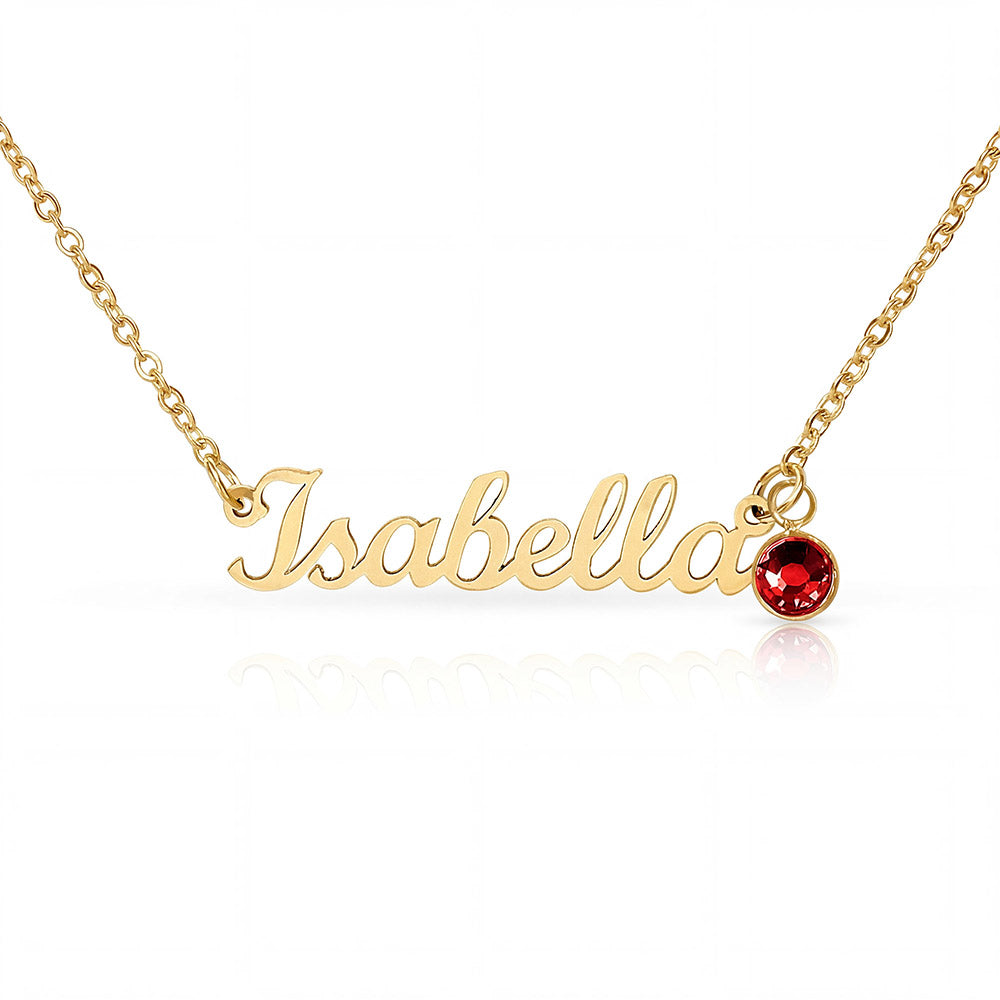 Custom Name Necklace with Birthstone Charm – Personalised Gift for Her
