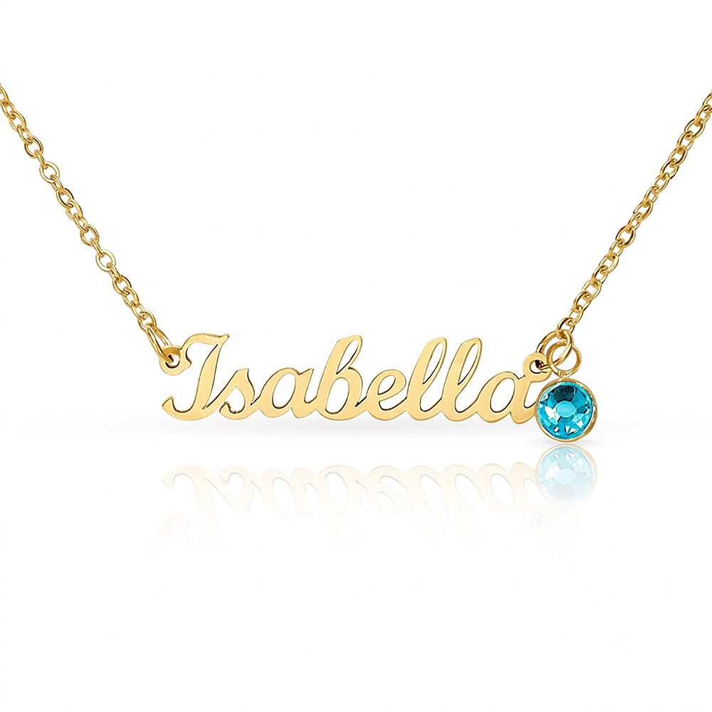 Custom Name Necklace with Birthstone Charm – Personalised Gift for Her