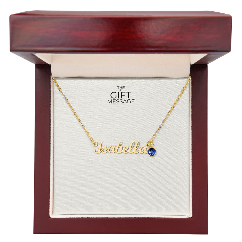 Custom Name Necklace with Birthstone Charm – Personalised Gift for Her