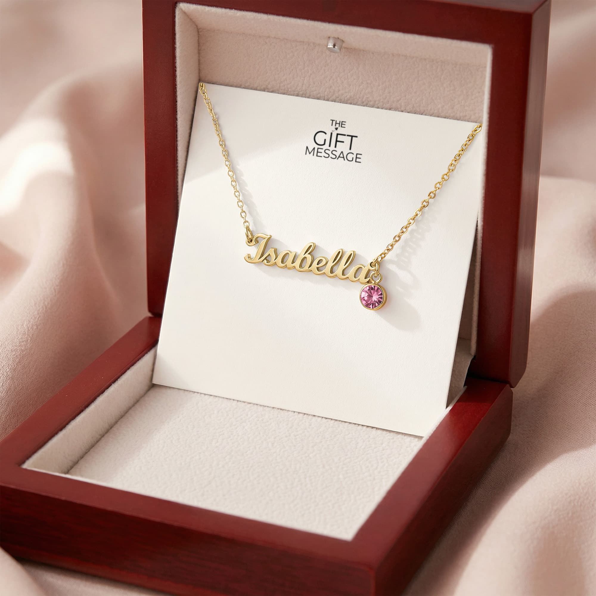 Custom Name Necklace with Birthstone Charm – Personalised Gift for Her