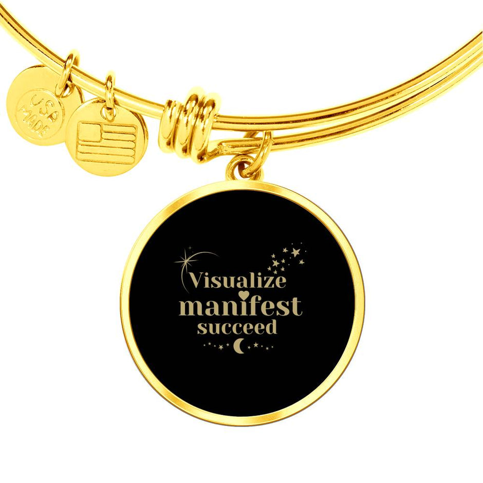 Manifest Success Affirmation bracelet with your Custom Engraved back message