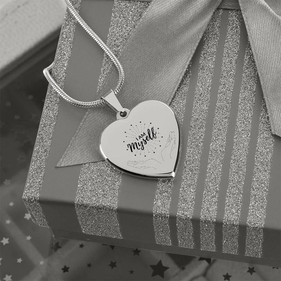 I am Myself, Silver  Affirmation Necklace