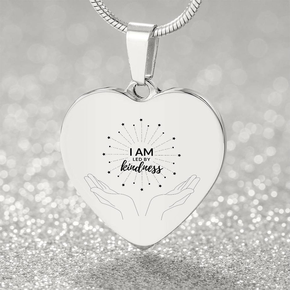 I am led by Kindness Silver Affirmation Necklace