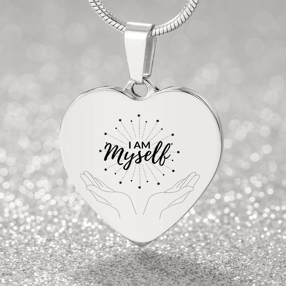 I am Myself, Silver  Affirmation Necklace