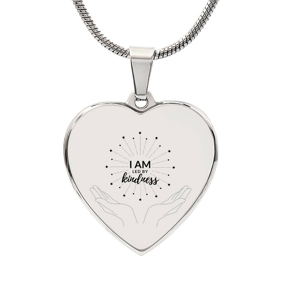 I am led by Kindness Silver Affirmation Necklace