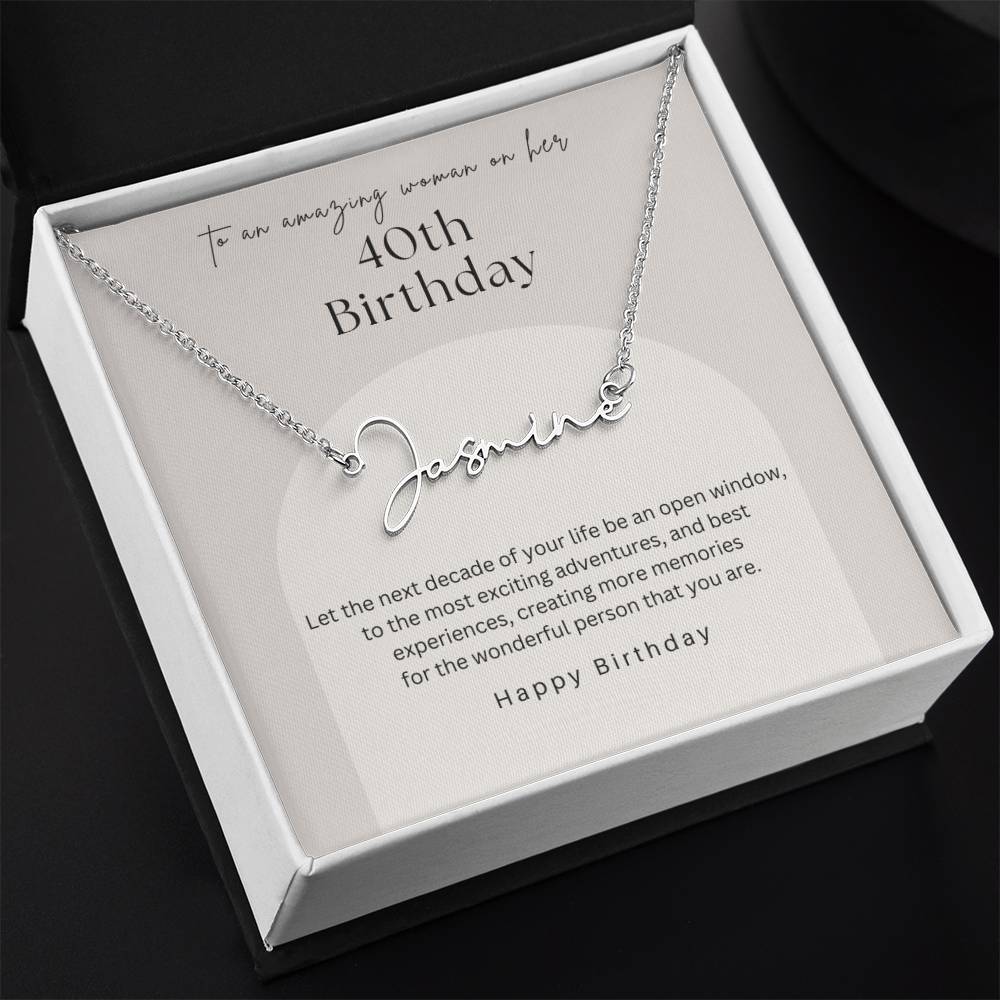 40th birthday name necklace1