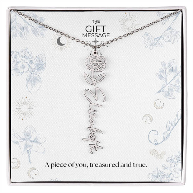 Birth month Celestial Name Necklace (Silver)