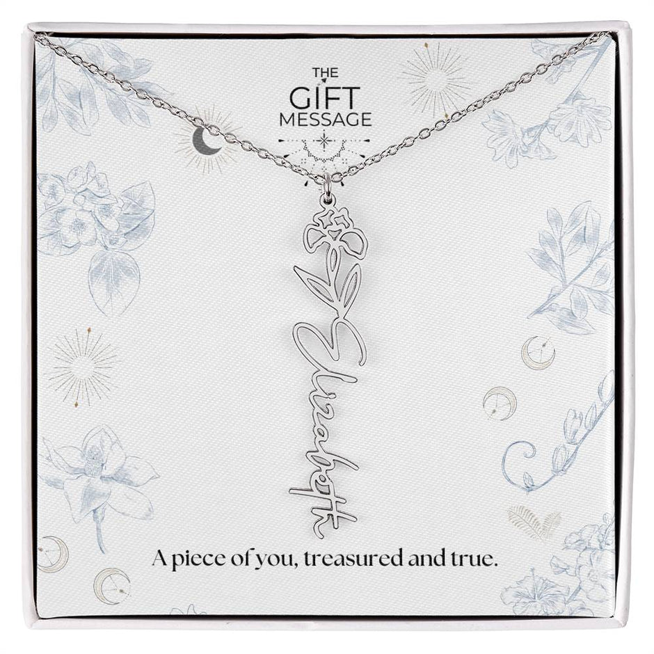 Birth month Celestial Name Necklace (Silver)