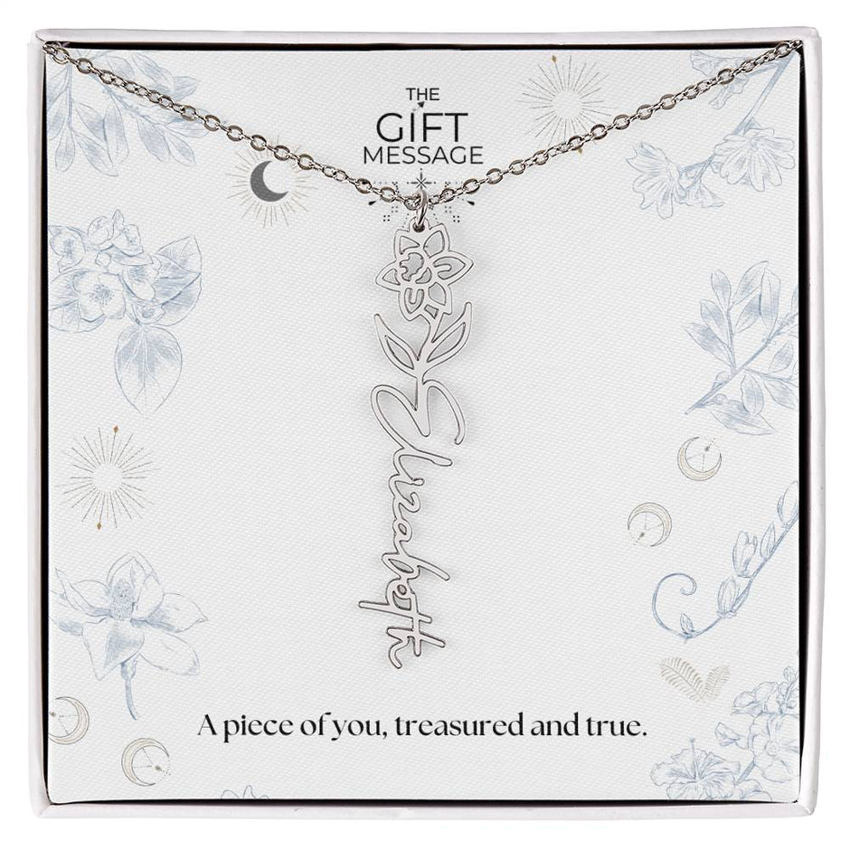 Birth month Celestial Name Necklace (Silver)