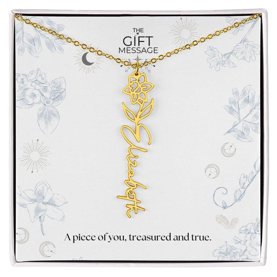 Birth month Celestial Name Necklace (Silver)