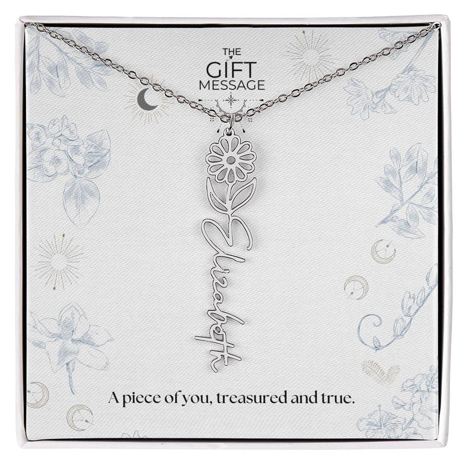 Birth month Celestial Name Necklace (Silver)